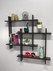 Interlocked Square Floating Wall Shelf Open Display Storage Rack Shelves for Bedrooms, Offices, Living-Room.