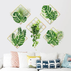 3D Green Ivy Wall Sticker Lifelike Self-Adhesive Plant Design for Living Room & Drawing Room.