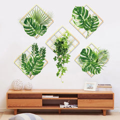 3D Green Ivy Wall Sticker Lifelike Self-Adhesive Plant Design for Living Room & Drawing Room.