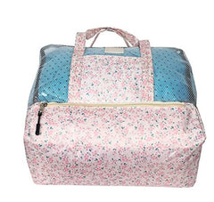 Floral Print Mesh Travel Duffel Bag with Zipper Closure