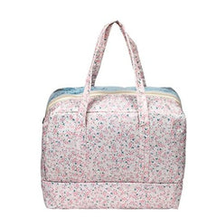 Floral Print Mesh Travel Duffel Bag with Zipper Closure