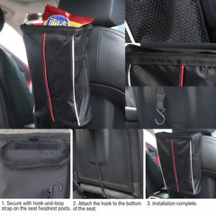 Car Back Seat Hanging Trash Bag Waterproof Multi-Purpose Organizer Storage