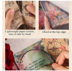 Vintage Aesthetic Decorative Material Paper Scrapbook Journaling Craft Pads Set