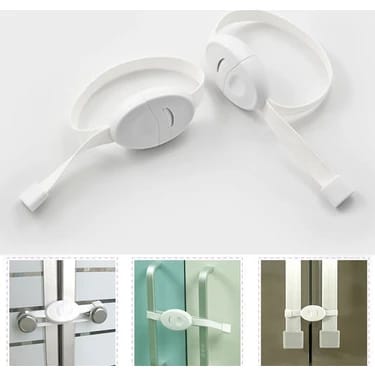 Child Safety Cabinet Lock, Adjustable Strap Child-Proofing Latch