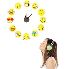 Emoji Wall Clock New Design Cute Clock Wall Sticker For Home.