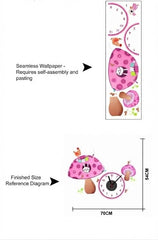 Pink Mushroom House Rabbit And Rooster Kids Wall Clock