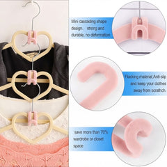 Velvet Cascading Hanger Connector Hooks Space Saving