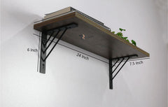 Wall Shelves & Book Shelfs With Matte Black Metal Brackets For Home Wall Decor.