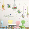 3D Hanging Geometric Terrarium Plants & Lights Wall Sticker Decal