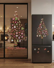 Festive Christmas Tree Santa Snowman Vinyl Wall Sticker Decal