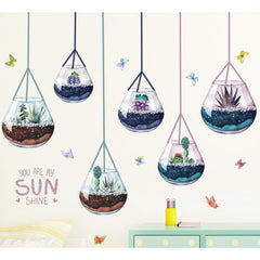 SUN YOU ARE MY SHINE Botanical Terrarium Hanging Wall Decals Sticker