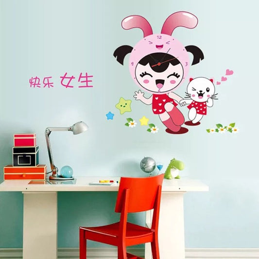 DIY Sticker Clock Funny Sticker Wall Clock Design For Home.