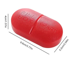 Portable 6-Compartment Pill Box Organizer for Daily Medication Management