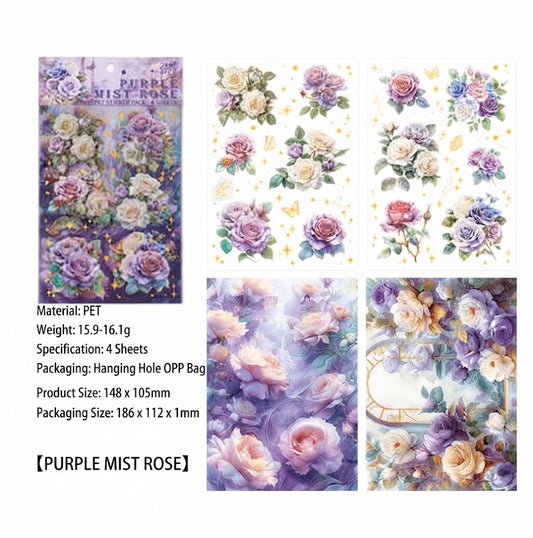 Purple Mist Rose PET Sticker Pack