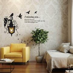 Inspirational Birds Flying Over Vintage Street Lamp Wall Decal Art