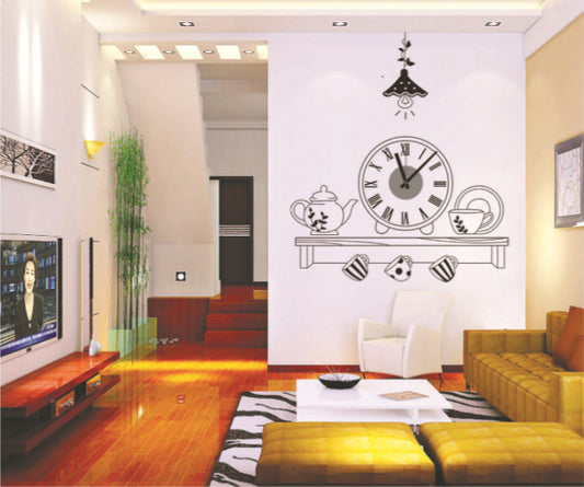 3d Clock For Wall Unique Design Clock Wall Sticker For Kitchen.