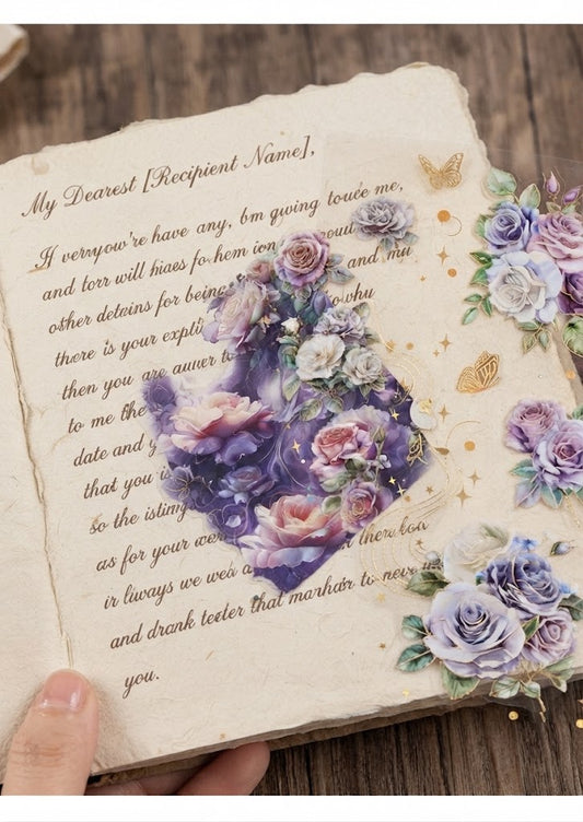 Purple Mist Rose PET Sticker Pack