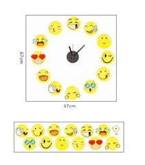 Emoji Wall Clock New Design Cute Clock Wall Sticker For Home.