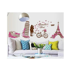 Romantic Travel Paris Eiffel Tower and Landmarks Wall Decal Sticker