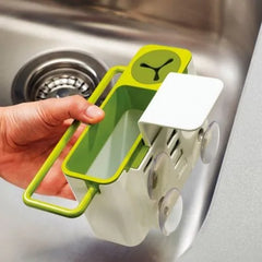 Self-Draining Sink Organizer for Brushes, Sponges & Cleaning Cloths, Kitchen Sink Draining Organizer Rack