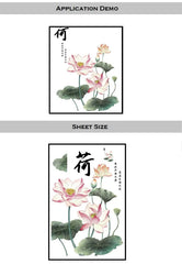 3D Pink Flower Wall Sticker with Green Leaves Waterproof Self-Adhesive Décor for Living Room & Drawing Room.
