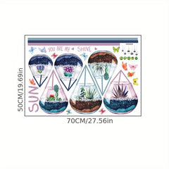 SUN YOU ARE MY SHINE Botanical Terrarium Hanging Wall Decals Sticker