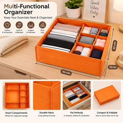 Foldable Fabric Closet Organizer Box With Multi-Grid Storage Compartments
