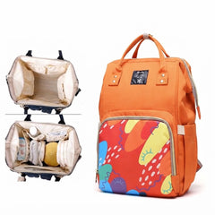 Orange Stylish Waterproof Casual Backpack with Colorful Front Pocket Design