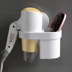 ECOCO Multifunction Hair Dryer Rack, Punch-free Installation Blower Shelf, Waterproof  Wall Mounted Hair Dryer Holder Organizer Shelf Rack