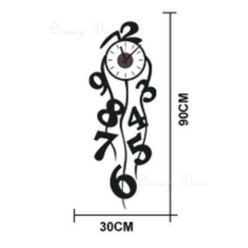 Wall Clocks Hanging Number Design Sticker Clock For Home.