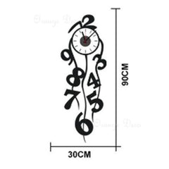 Wall Clocks Hanging Number Design Sticker Clock For Home.