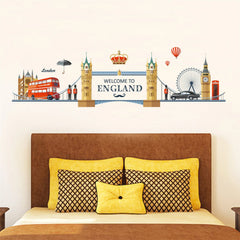 London England Cityscape Landmarks Removable Vinyl Wall Sticker Decal Mural Art