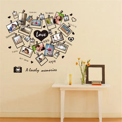 Heart-Shaped Photo Frames and Memories Wall Decal