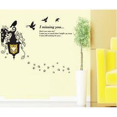 Inspirational Birds Flying Over Vintage Street Lamp Wall Decal Art
