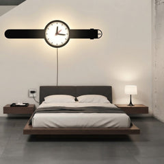 Modern Minimalist Wristwatch Design Wall Sticker Clock With LED Light