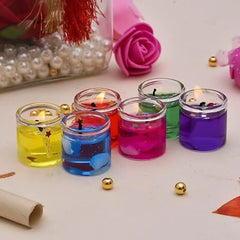 Colorful Jelly Wax Scented Candles In Small Glass Jars