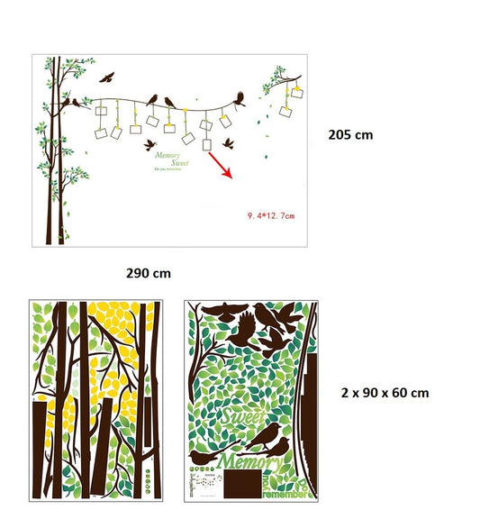 Large Family Memory Photo Frame Tree Removable Wall Art Sticker