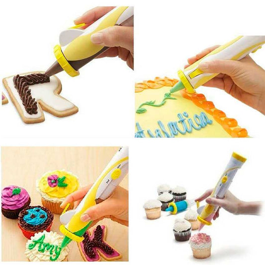 1Pcs Frosting Deco Pen Battery-powered Plastic Cupcake Decorating Cakes Tools with Battery Household Multifunctional