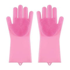Silicone Gloves With Scrubber Multifunction Glove For Dishwashing.
