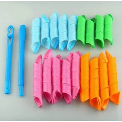 Magic Hair Curlers Water Wave Magic Hairstyle Formers Leverage Rollers Spiral Hairdressing Tool with 2 Styling Hooks Random Color