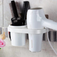 ECOCO Multifunction Hair Dryer Rack, Punch-free Installation Blower Shelf, Waterproof  Wall Mounted Hair Dryer Holder Organizer Shelf Rack