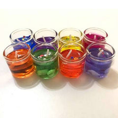 Colorful Jelly Wax Scented Candles In Small Glass Jars