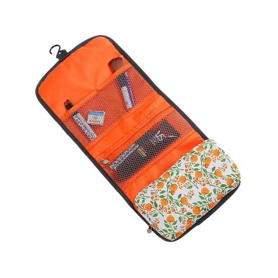 Foldable Hanging Travel Toiletry Bag With Multi Compartment Makeup Organizer