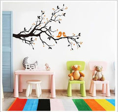 Black Tree Branch with Love Birds Removable Wall Sticker Decal
