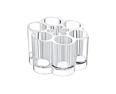 Clear Acrylic 7-Slot Lipstick and Makeup Brush Organizer Holder Stand