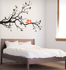 Black Tree Branch with Love Birds Removable Wall Sticker Decal