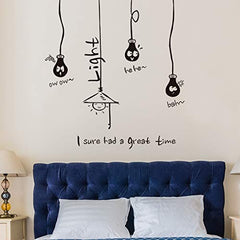 Funny cartoon light bulbs quotes wall sticker removable vinyl art