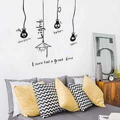 Funny cartoon light bulbs quotes wall sticker removable vinyl art