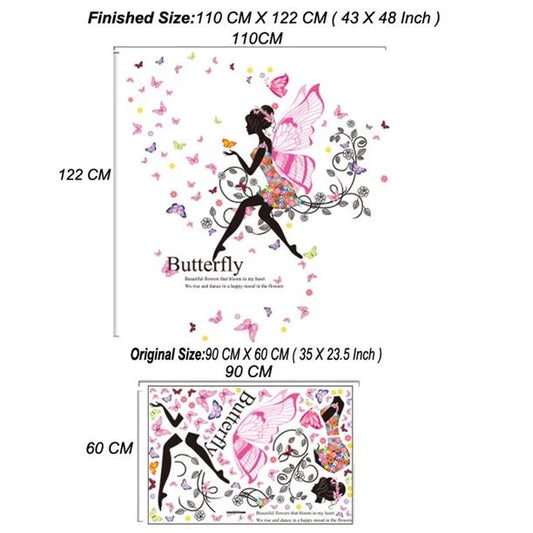 Magical Butterfly Fairy and Swirls Wall Decal
