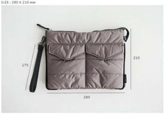 Dark Green and Red Quilted Gadget Pouch with Multiple Compartments